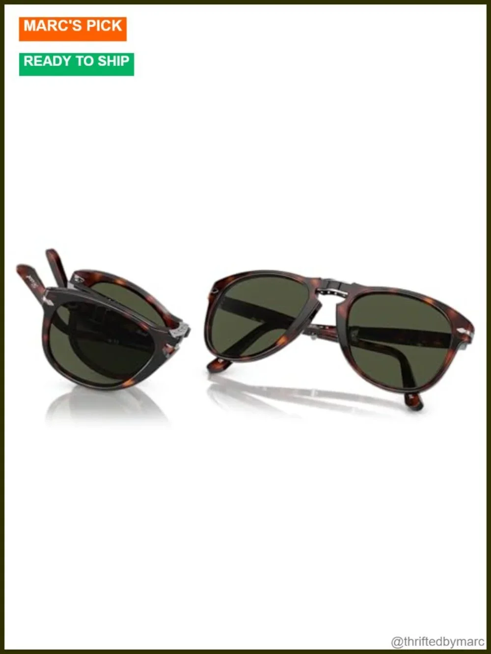 Persol Folding Aviator Sunglasses Acetate Frame UV Protection